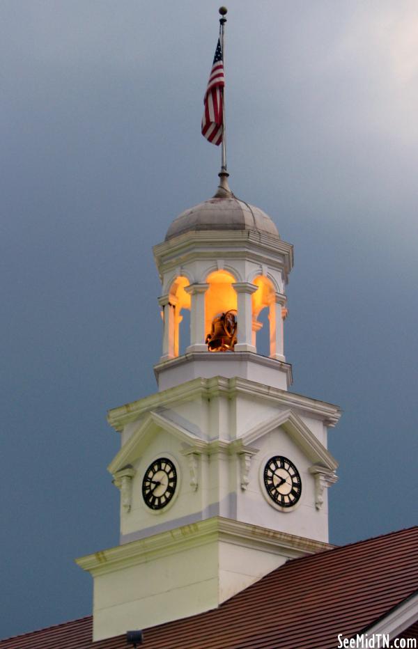 Cannon County Courthouse Clock Tower at Dusk