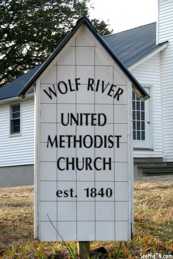 Wolf River Methodist Church sign