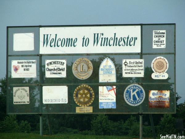 Welcome to Winchester sign