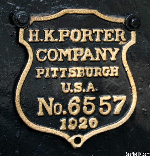 Cowan Railroad Museum steam locomotive Porter Plate