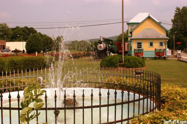 Cowan Railroad Museum fountain