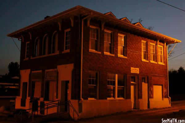 Coalmont City Hall at dusk