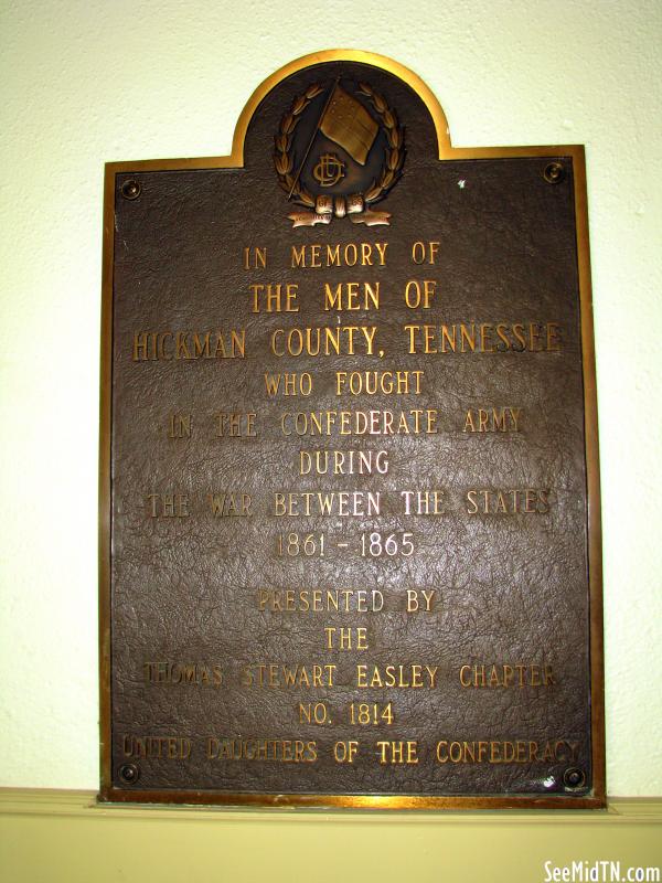 Hickman Co Confederate Plaque