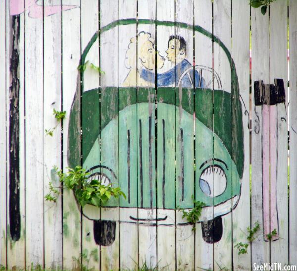 Kissing in the green car