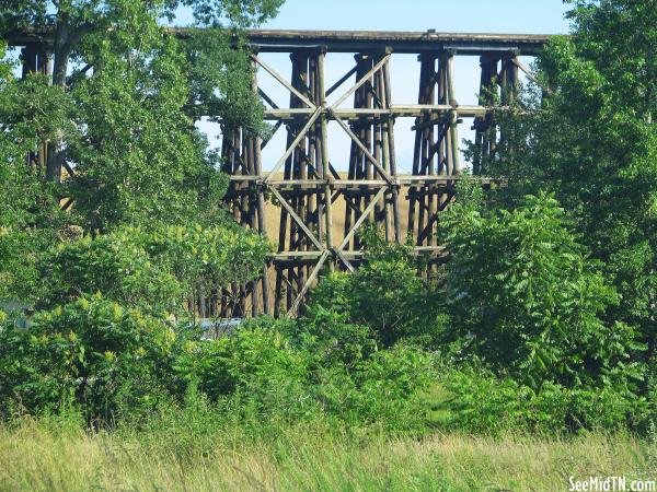 old wooden train bridge