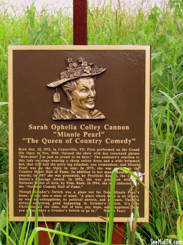 Sarah Cannon (Minnie Pearl) plaque