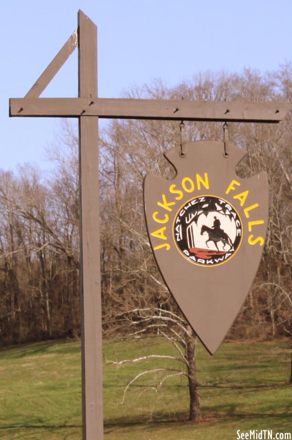 Jackson Falls sign  on the Natchez Trace Parkway