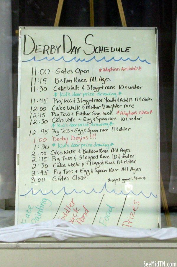 Derby Day Schedule