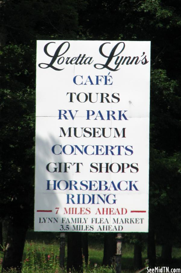 Sign for Loretta Lynn's Dude Ranch