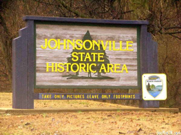 Johnsonville State Historic Area sign