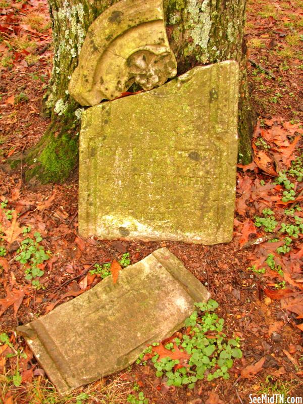 Broken Tombstone at Johnsonville cemetery
