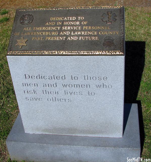 Lawrence Co. Emergency Service Personnel monument