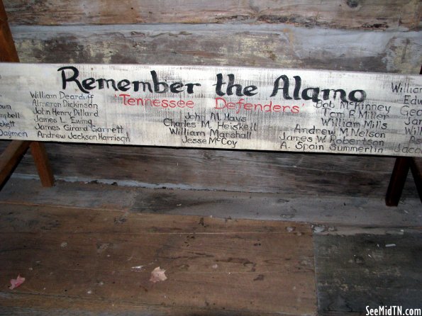 Crockett Museum: Remember the Alamo bench