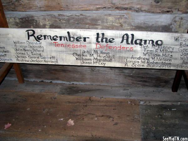 Crockett Museum: Remember the Alamo bench