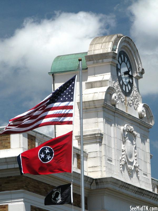 Courthouse Clock &amp; Flag