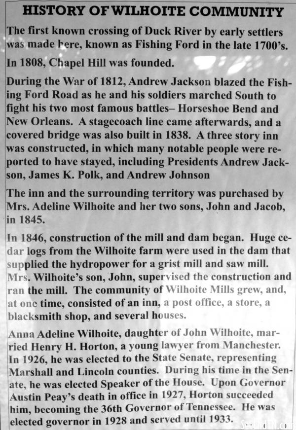 Wilhoite: History of the Community