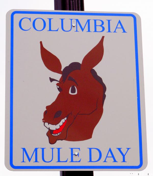 Columbia Mule Day sign