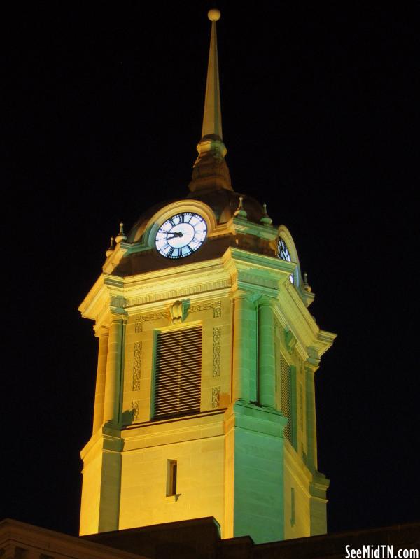Maury County Courthouse Tower at night