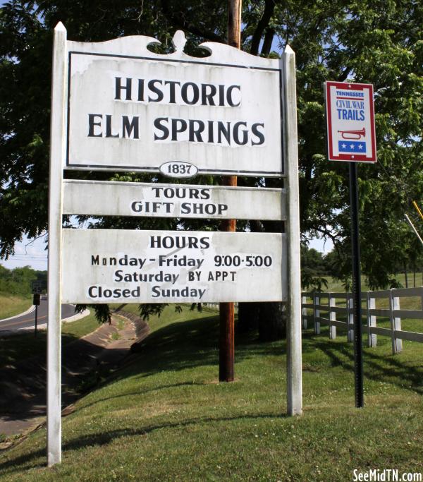 Elm Springs sign