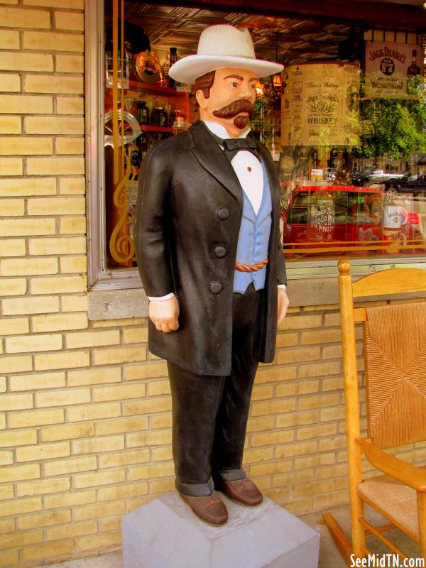 Painted Jack Daniels statue