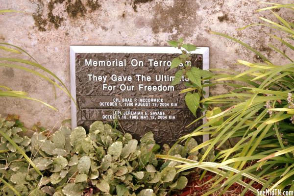 Memorial on Terrorism Fountain Plaque