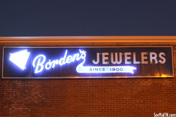 Borden's Jewelers neon sign - Cookeville, TN