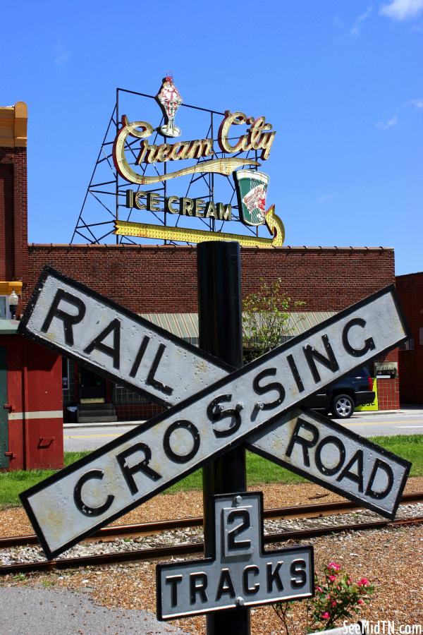 Railroad Crossing at the Cream City district (Daytime) - Cookeville