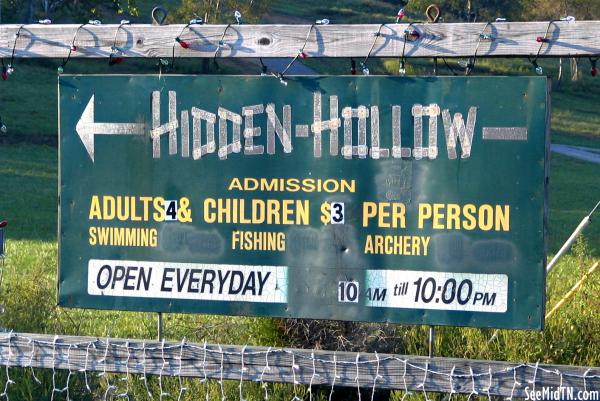 Hidden Hollow sign