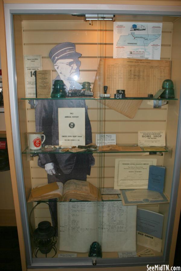 Cookeville Depot Museum: Tennessee Central display case