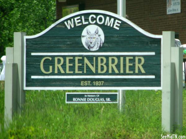 Greenbrier Welcome sign