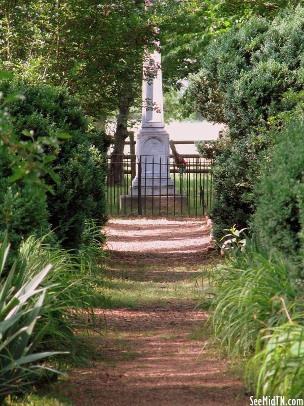 Sam Davis Home path through garden to gravesite