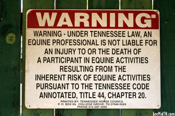 Warning of Equine activities