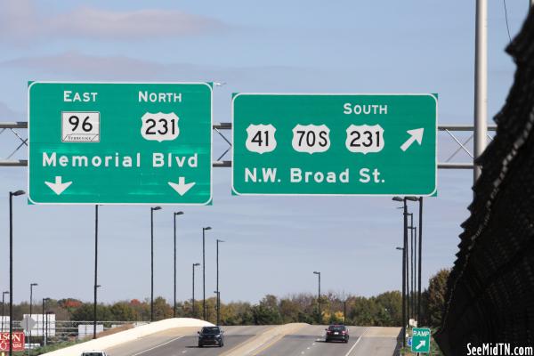 Old Fort Parkway highway signs