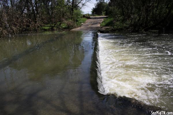 Elam Mill Dam sometimes drivable spot
