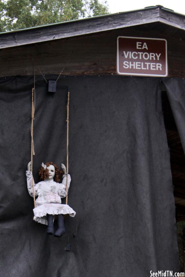 Sharp Springs Park Halloween: Creepy doll on swing