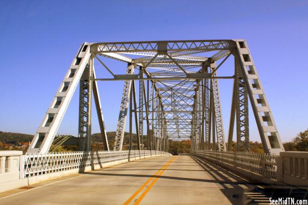Cordell Hull Bridge (2014 reopened) driving view - Carthage, TN