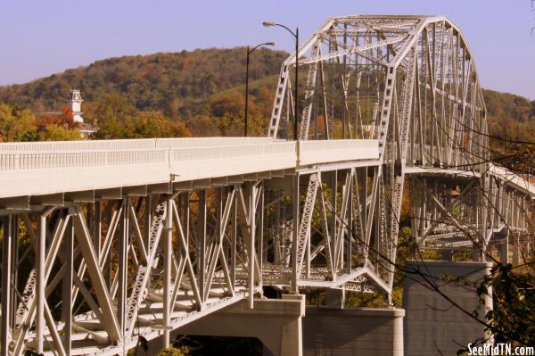 Cordell Hull Bridge (2014 reopened) South Street view - Carthage, TN
