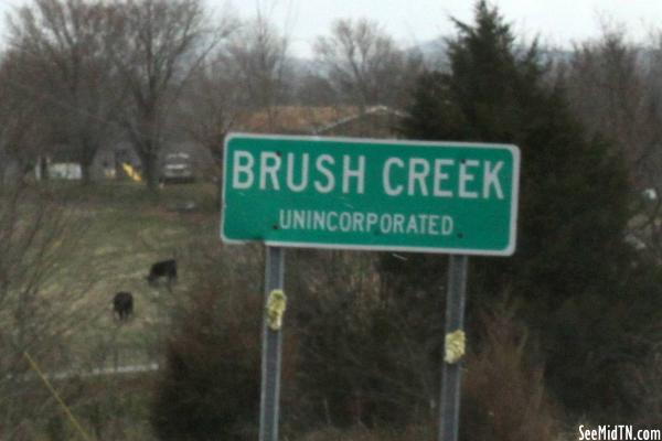 Brush Creek town sign