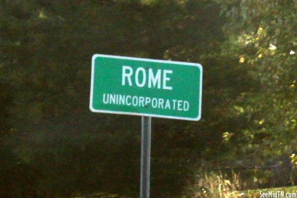 Rome town sign