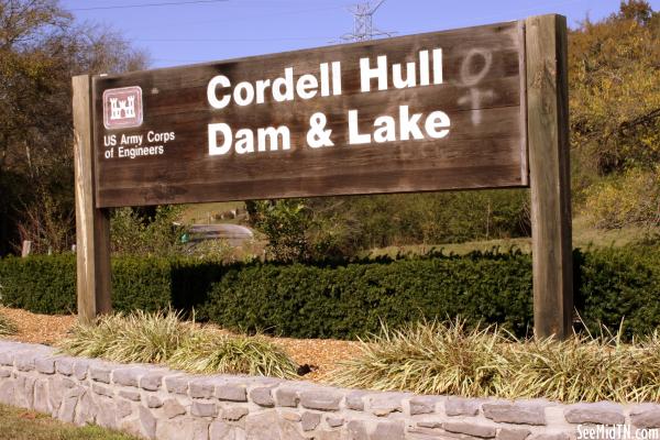 Cordell Hull Dam &amp; Lake sign