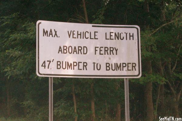 Cumberland City Ferry sign