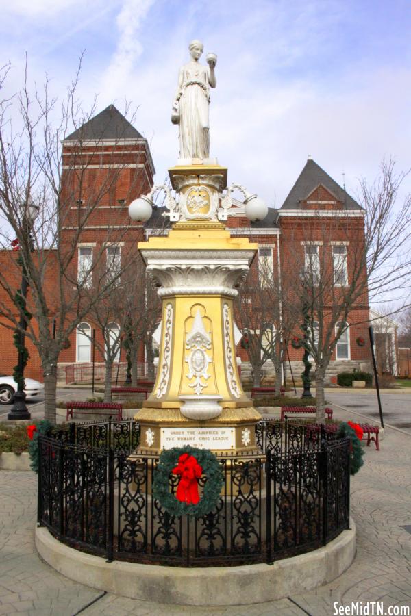 Courthouse Grounds Statue (Christmas 2018) - McMinnville, TN