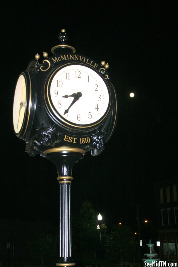 McMinnville Town Square Clock at Night