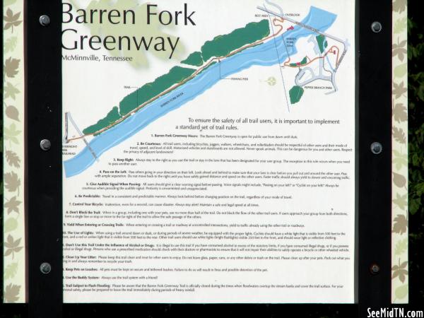 Barren Fork Greenway sign