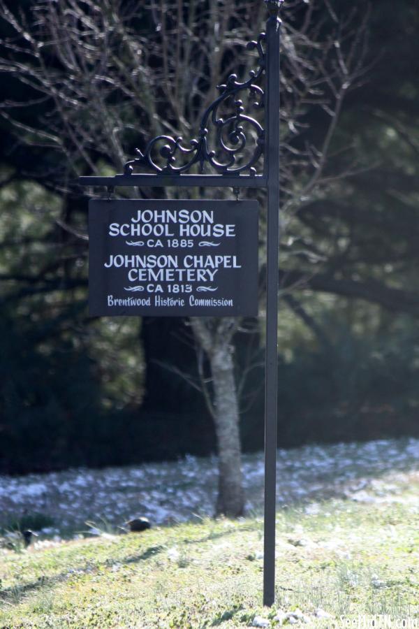 Johnson School House & Cemetery marker
