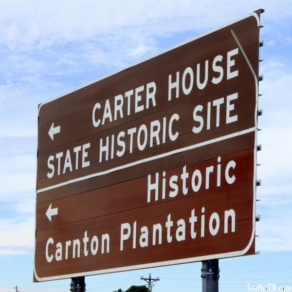 Carter House - Carnton Plantation sign
