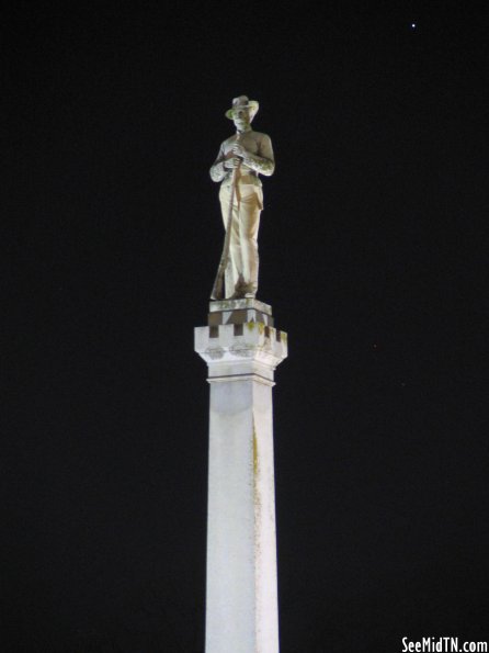 Franklin Confederate Monument at night