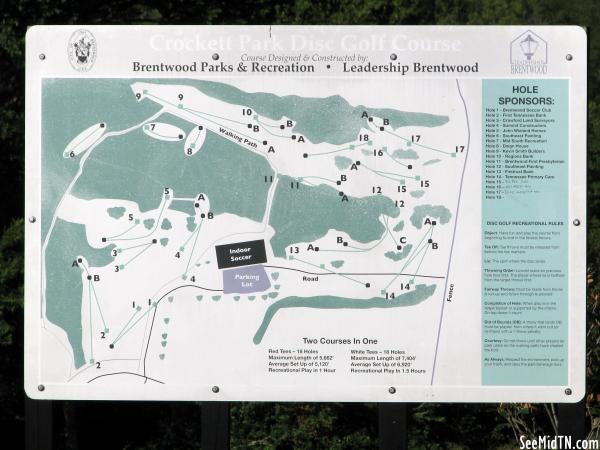 Crockett Park Disc Golf Map