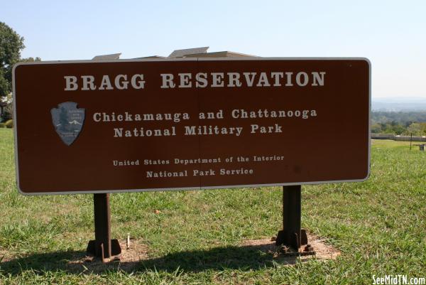 Missionary Ridge: Bragg Reservation Sign