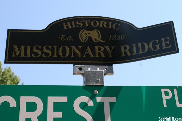 Missionary Ridge: street sign